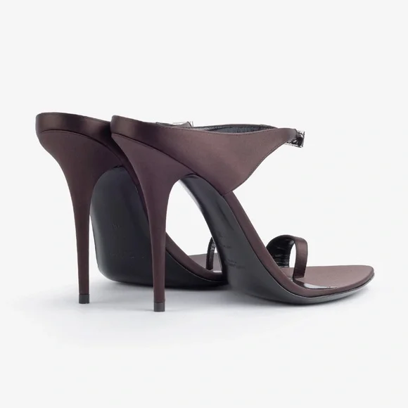 SAINT LAURENT Dive 110 Satin Mules – Size 37 – Brand New, Full Set - Picture 4 of 16
